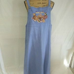 Long corduroy pale blue dress